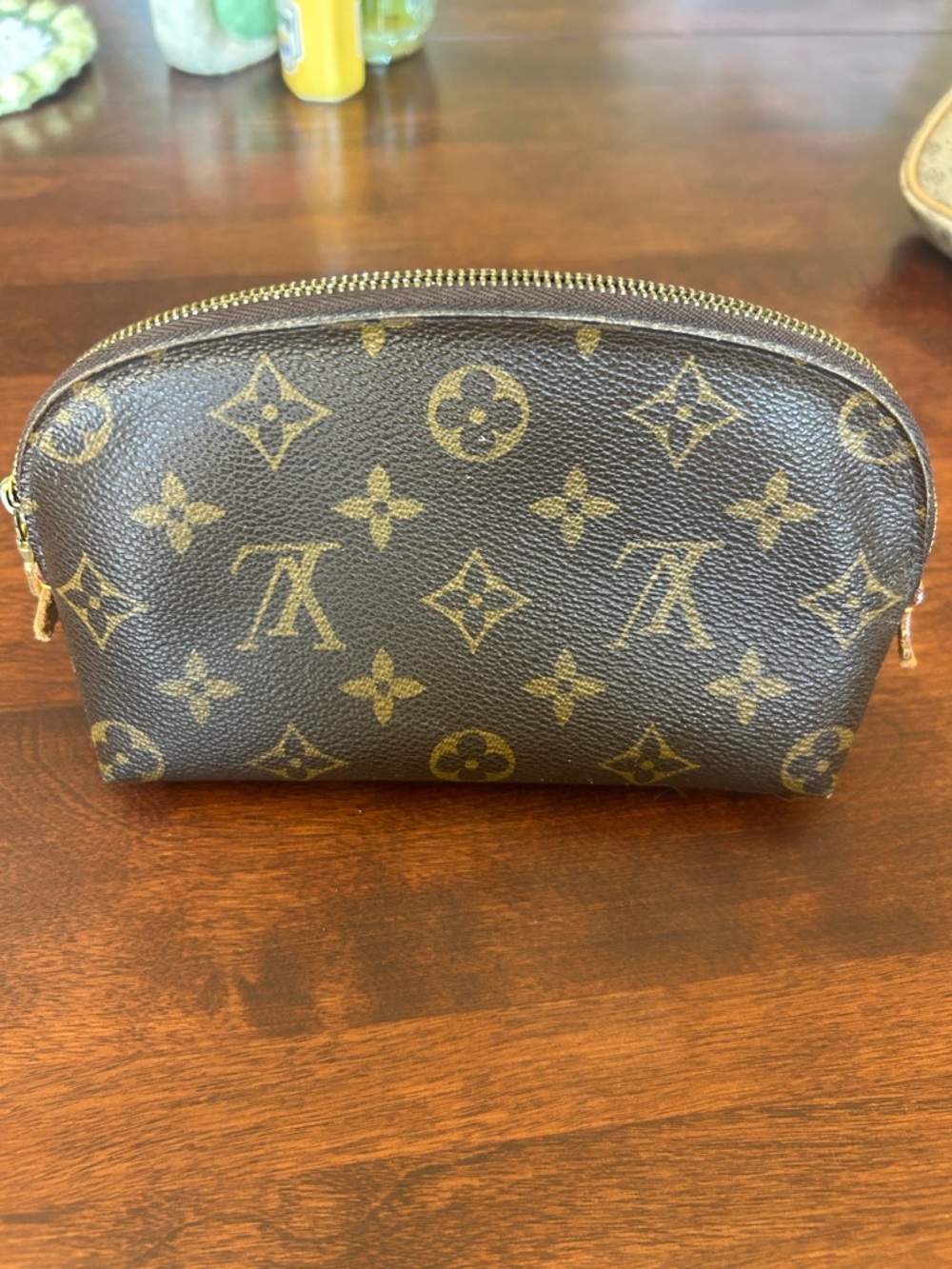 Louis Vuitton Monogram Canvas Pouch in Brown and Gold